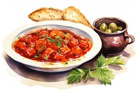 Arab appetizer food meal stew. 