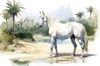 Arabian oasis stallion animal mammal. AI generated Image by rawpixel.