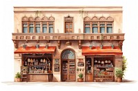 Arabian spice shop facade city town architecture.