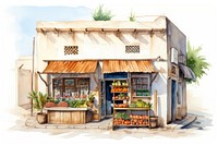 Arabic shop outdoors architecture countryside. AI generated Image by rawpixel.