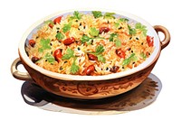Arabic rice dish plate food meal. AI generated Image by rawpixel.