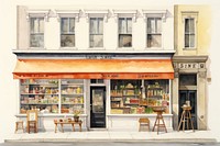 Spice shop facade chair city town. AI generated Image by rawpixel.