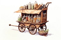 Spices selling cart vehicle transportation arrangement. AI generated Image by rawpixel.