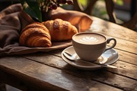 Coffee cup drink bread. AI generated Image by rawpixel.