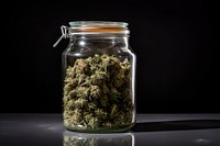 Cannabis jar glass plant. AI generated Image by rawpixel.