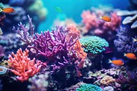 Coral underwater aquarium outdoors. AI generated Image by rawpixel.