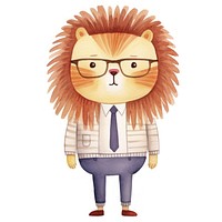 Lion glasses sketch tie. AI generated Image by rawpixel.