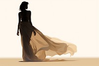 Arab silhouette fashion drawing. 