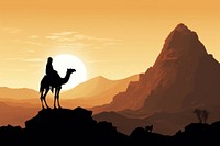 Arabian dessert mountain silhouette outdoors nature. 