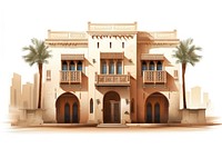 Arabian style house facade architecture building hacienda. AI generated Image by rawpixel.