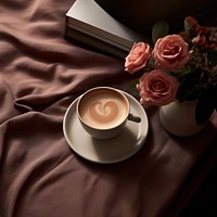 Coffee cup saucer flower. AI generated Image by rawpixel.