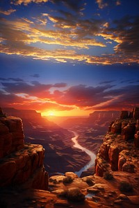 Grand canyon landscape mountain outdoors. AI generated Image by rawpixel.