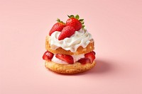 Strawberry shortcake dessert cream fruit. AI generated Image by rawpixel.