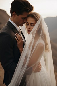 Wedding dress bride veil photography. AI generated Image by rawpixel.