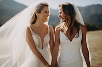 Brides wedding dress laughing. AI generated Image by rawpixel.