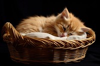 Cat basket kitten mammal. AI generated Image by rawpixel.