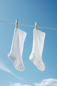 Sock clothesline hanging sunny.