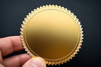 Sticker gold metal currency. AI generated Image by rawpixel.