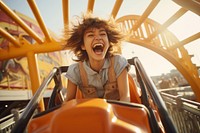 Girl shouting laughing portrait. 