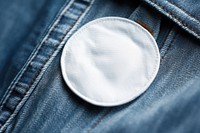Pin badge jeans textile denim. AI generated Image by rawpixel.