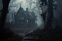 Haunted Hollows architecture building fantasy. AI generated Image by rawpixel.