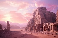 Landscape ancient ruins architecture. AI generated Image by rawpixel.