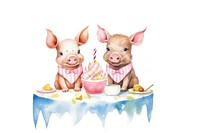 Happy piglets animal dessert mammal. AI generated Image by rawpixel.