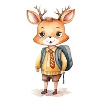 Deer student cartoon mammal animal. AI generated Image by rawpixel.