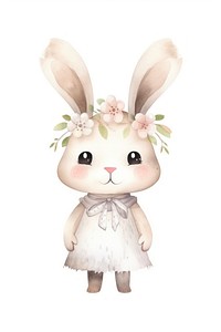 Cute rabbit animal nature flower. AI generated Image by rawpixel.