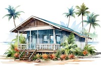 Beach bungalow architecture building outdoors. AI generated Image by rawpixel.