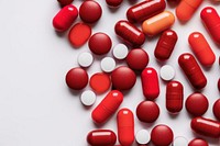 Red pills medication tablet, design resource. AI generated Image by rawpixel