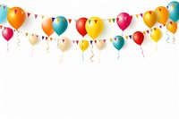 Birthday banner  balloon white background. 