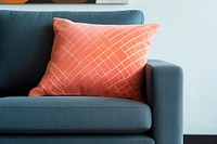 Close-up sofa with pillow photo. AI generated image by rawpixel.