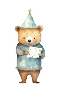 Bear wearing ward hat cartoon cute toy. 