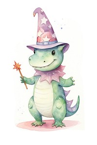 Dinosure magician costume cartoon animal representation. 