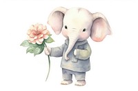 Elephant flower mammal animal. AI generated Image by rawpixel.