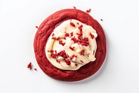 Red velvet cookie chocolate dessert icing. 