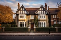 London suburb house architecture building plant. AI generated Image by rawpixel.