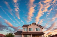 Suburb house sky architecture building. 