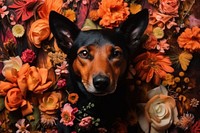 Dog flower portrait animal. AI generated Image by rawpixel.