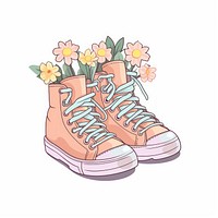 Flower shoe footwear drawing. AI generated Image by rawpixel.