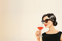 Woman drinking cocktail. 