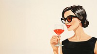 Woman drinking cocktail. 