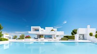 White modern house. AI generated Image by rawpixel.