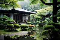 Asian country house architecture building outdoors. 