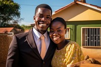 African couple standing portrait smiling. AI generated Image by rawpixel.