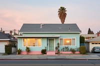 American suburb house architecture building cottage. 