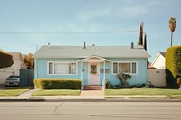 American suburb house architecture building vehicle. 