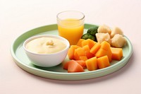 Baby food plate juice fruit. AI generated Image by rawpixel.