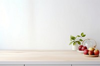 Empty tabletop furniture apple fruit. AI generated Image by rawpixel.